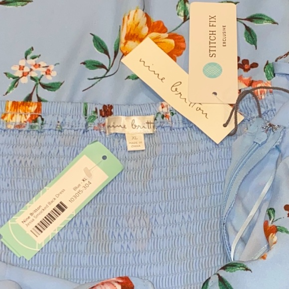 NWT Nine Britton Blue & Floral Sundress, Size XL - Picture 6 of 7